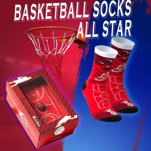 Score Big! Hoop Dreams Red Basketball Crew Socks ️‍️1 Pair Gift Box | Pure Cotton All-Season Comfort  Perfect Birthday, Christmas & Holiday Gift for Men & Women