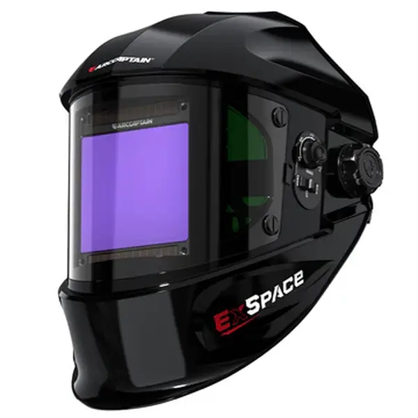 ARCCAPTAIN Auto Darkening Welding Helmet - 180° Panoramic Side View, 1/1/1/1 True Color Large Viewing Hood, 4 Sensors, Solar Powered, Wide Shade for Weld & Cut, Ideal Gift for Men, Weldingmask, 1/25000S Dark, 12In1 Uv Filter, Din 4‑Din 9/9–13
