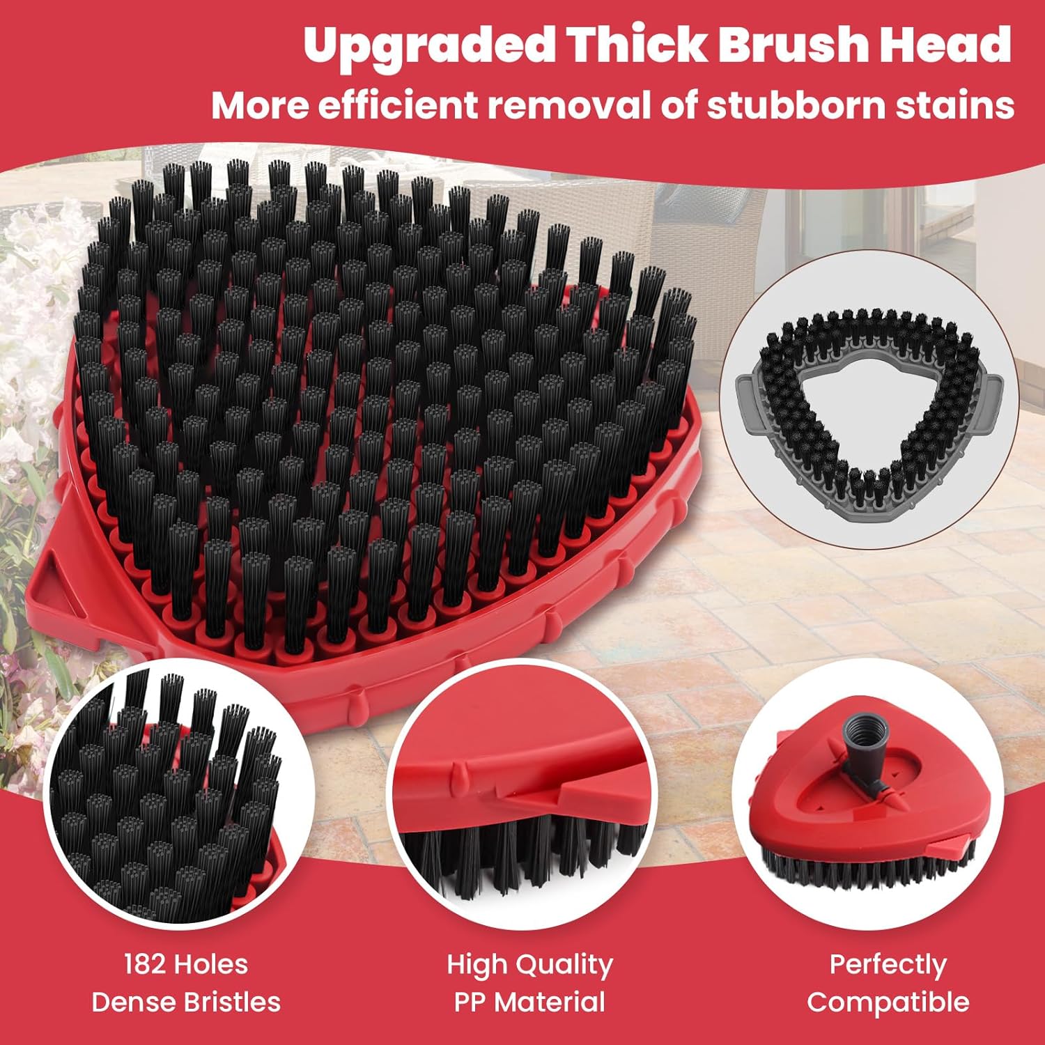 Spin Mop Head Replacement & Shower Floor Scrubber for O Cedar 1-Tank System Microfiber Mop Heads Easy Cleaning Floor Head Mop Set with 4 Refills 30-58in Handle for Wood Tile Laminate Marble