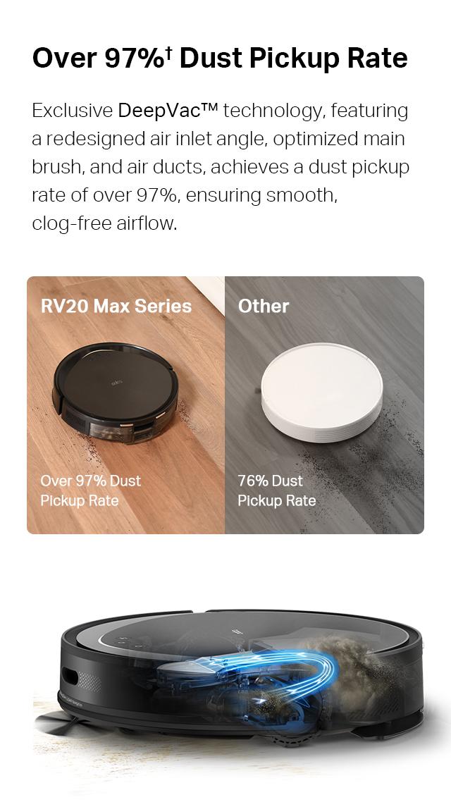 Tapo RV20 Max Plus Ultra-Slim Robot Vacuum and Mop with 5300Pa Suction, MagSLIM LiDAR Navigation, Auto-Empty Dock, 97% Dust Pickup, Alexa & Google Home Compatible - Deep Cleaning Machine Deep Cleaning Machine Automatic Wireless