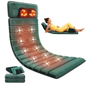 Full Body Vibrating Massage Mat with Heat Detachable Pad 10 Motors 9 Custom Speed Levels for Home Office Comfort Ideal for Relaxation and Long Work Hours