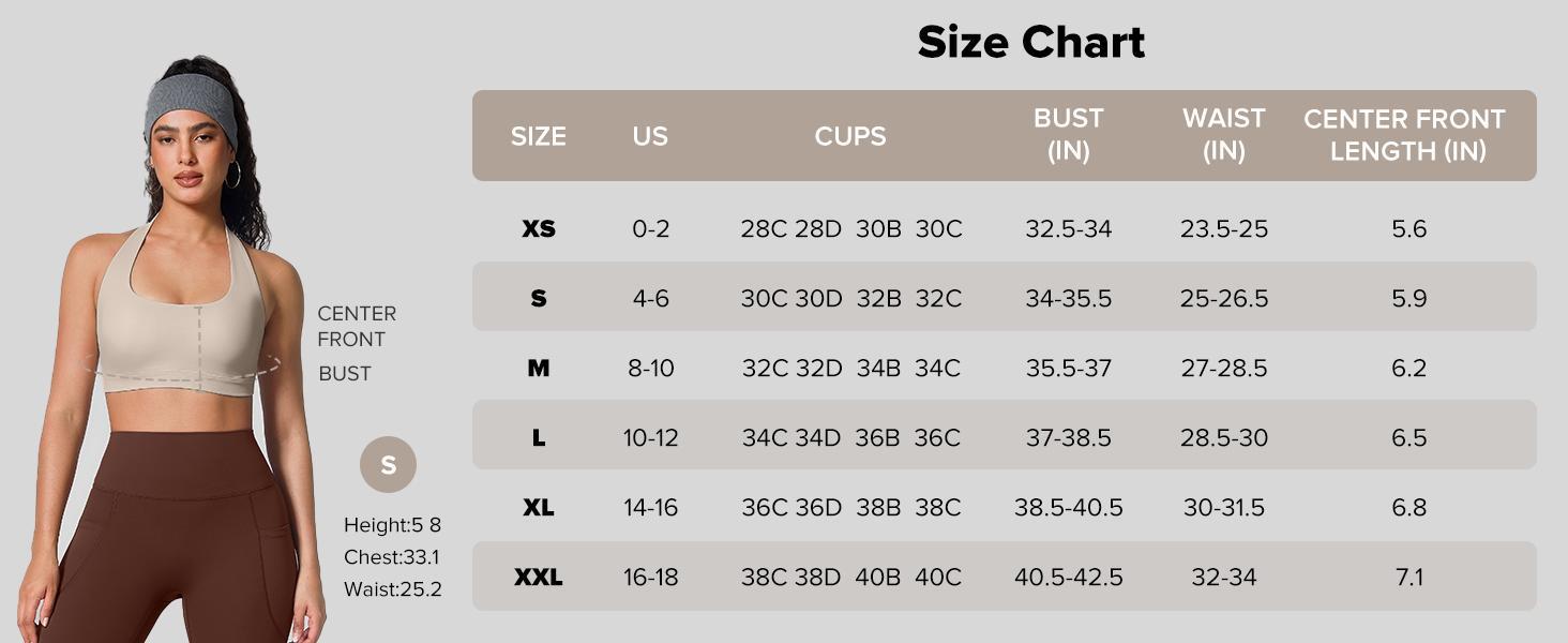BRXL Womens Halter Sports Bra Adjustable Straps Open Back Workout Top Padded Crop Tank Top Gym Yoga Bra with Removable Padded Lightweight Racerback Design Sweat Wicking for Training Fitness Running