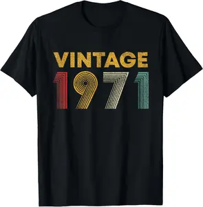 100%cotton Vintage 1971 55th Birthday Gift Men Women 55 Years Old T-Shirt