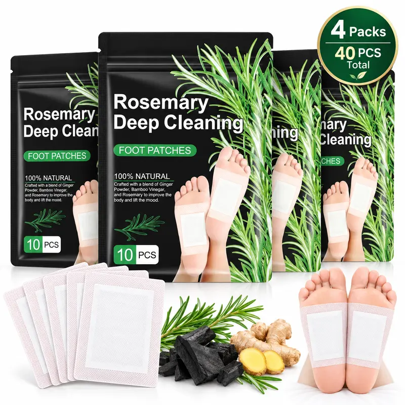 10PCS Rosemary & Ginger Foot Care Pads, Overnight Self-Care Foot Patches with Botanical Ingredients, Comfortable Bedtime Foot Care for Men & Women