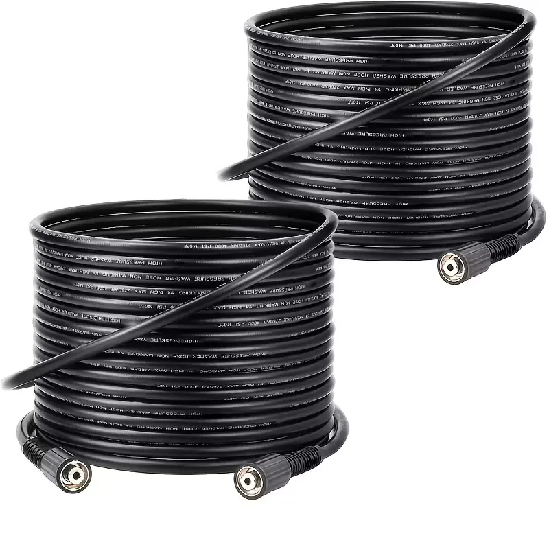 High-Pressure Cleaning Hose (20ft/50ft), 5800PSI Black Seamless Durable Rubber Hose, 22mm Inner Thread Diameter, for Cleaning, Forestry Operations Lawn Tractor rust proof quick grass