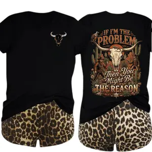 New Vintage If I’m the Problem, Then You Might Be The Reason Graphic Tee, Bold Cow Skull T-Shirt, Western Cowgirl Aesthetic, Gift For Unisex, Streetwear, Cotton, Fast Shipping,  Vintage, Texas