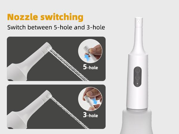 Hibbent Portable Bidet for Travel, High Pressure Electric Handheld Bidet Sprayer, 350-550ML Expandable Bottle for Personal Hygiene, USB-C Rechargeable Waterproof, Travel Bidet for Women & Men, White