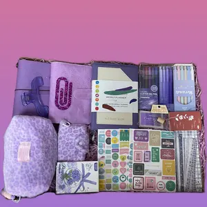 Planner Bundle with Purple Organizer, Pen Set, Stickers, and Accessories for Optimal Planning