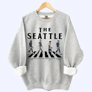 Vintage Seattle Football Walking Road Signatures Sweatshirt, Seattle Football Apparel, Game Day Seattle Football, Seahawk Fan Gift, Menswear & Womenswear