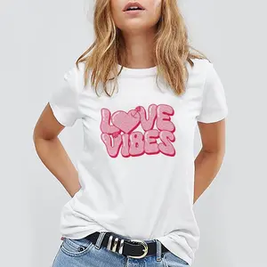 Love Vibes Pink Graphic T-Shirt – Cute Valentine Aesthetic Unisex Tee for TikTok & Instagram Content