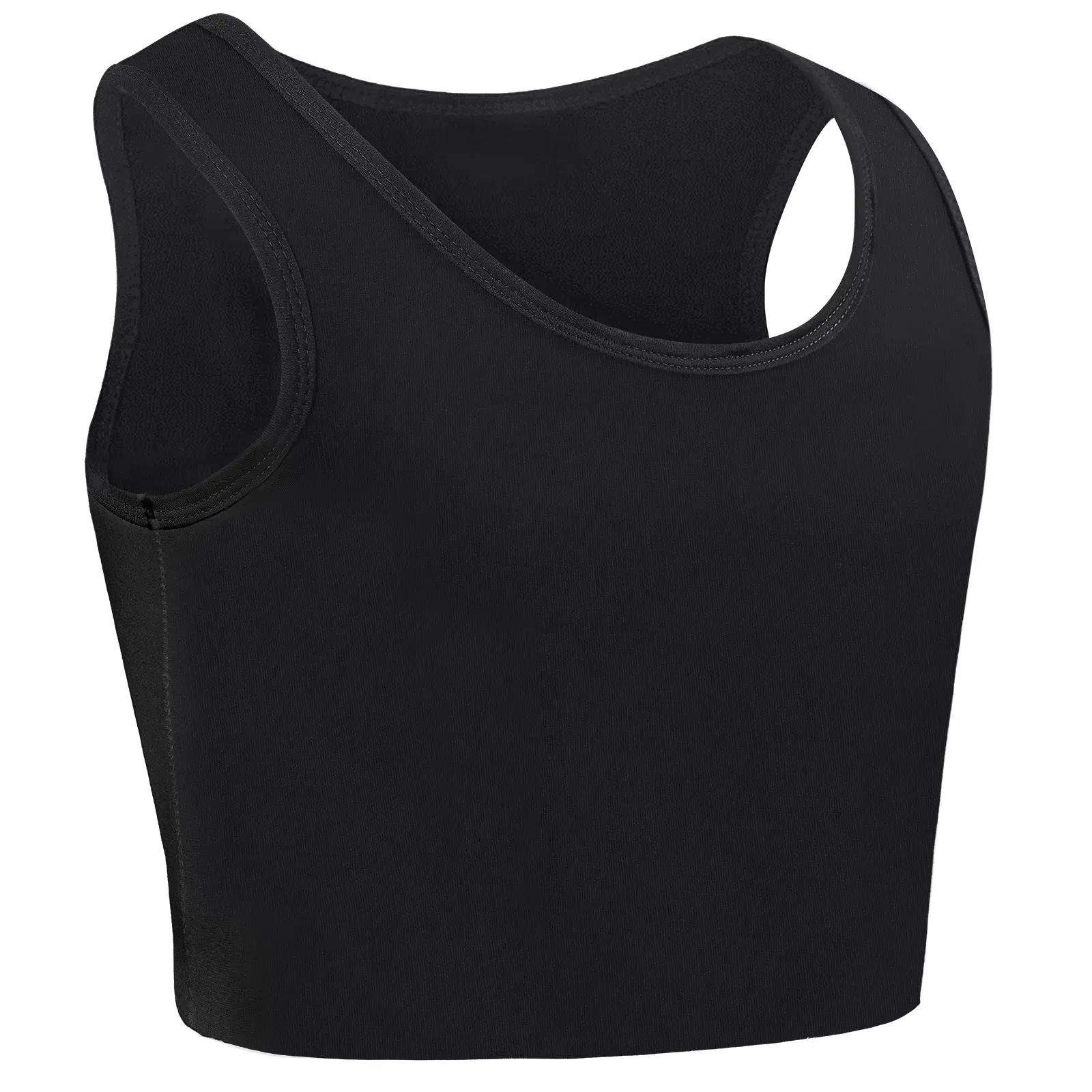 CuteStreet Medium Compression Chest Binder Crop Tank Top, Breathable Pull On Compression Top for Daily Wear, Stretch Sleeveless Layering Top for Tomboy & FTM