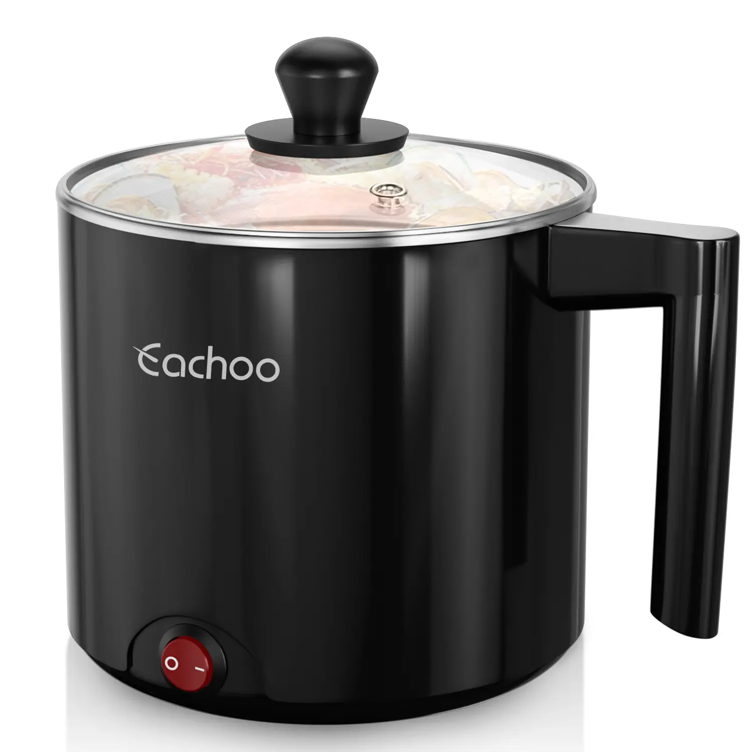 Electric Hot Pot - 1L Ramen Cooker, Mini Portable Multi-Functional Lazy Pot for Pasta, Noodles, Egg, Soup, Non-Stick Noodle Cooker with Boil Dry Protection for Dorm, Office Noodle Cooking Pot Multifunctional Cooker