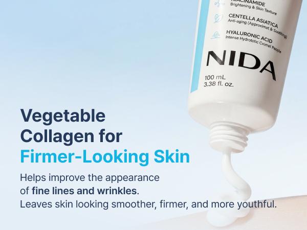 NIDA Youthful Formula Ultimate Moisturizing Cream (100mL) / Collagen, Niacinamide, Centella Asiatica, Hyaluronic Acid / Wrinkles, Dark Spots, Skincare Hydrating Daily Moisturizer Moisture Hydrate