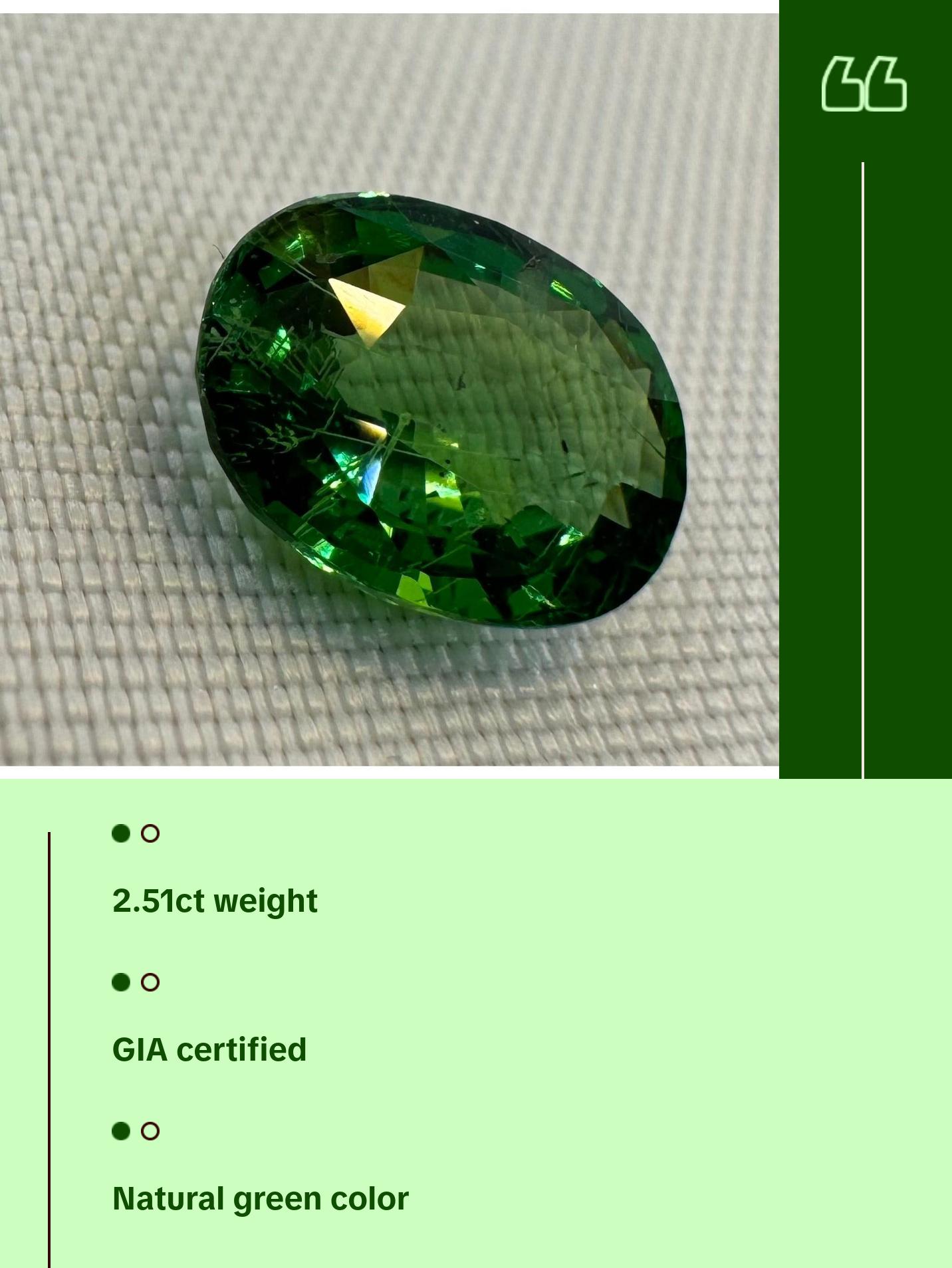 GIA Certified Natural Tsavorite Garnet - 2.51ct - Oval Mixed Cut