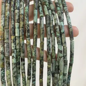 4x13MM Natural African Turquoise Loose Beads Tube Shape DIY jewelry making Necklace Bracelet