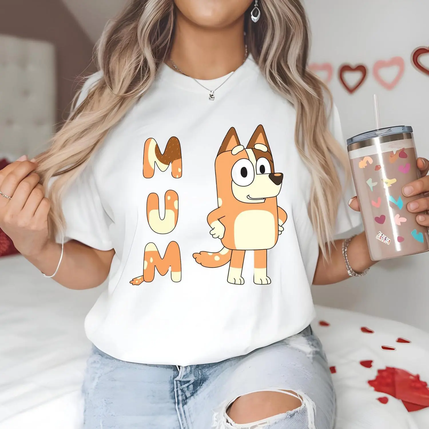 Blue Mom Shirt, Mom Shirt, Cute Cartoon Shirt, Blue Family Shirt, Mother's Day Shirt For Mom, Trendy Mom Gift
