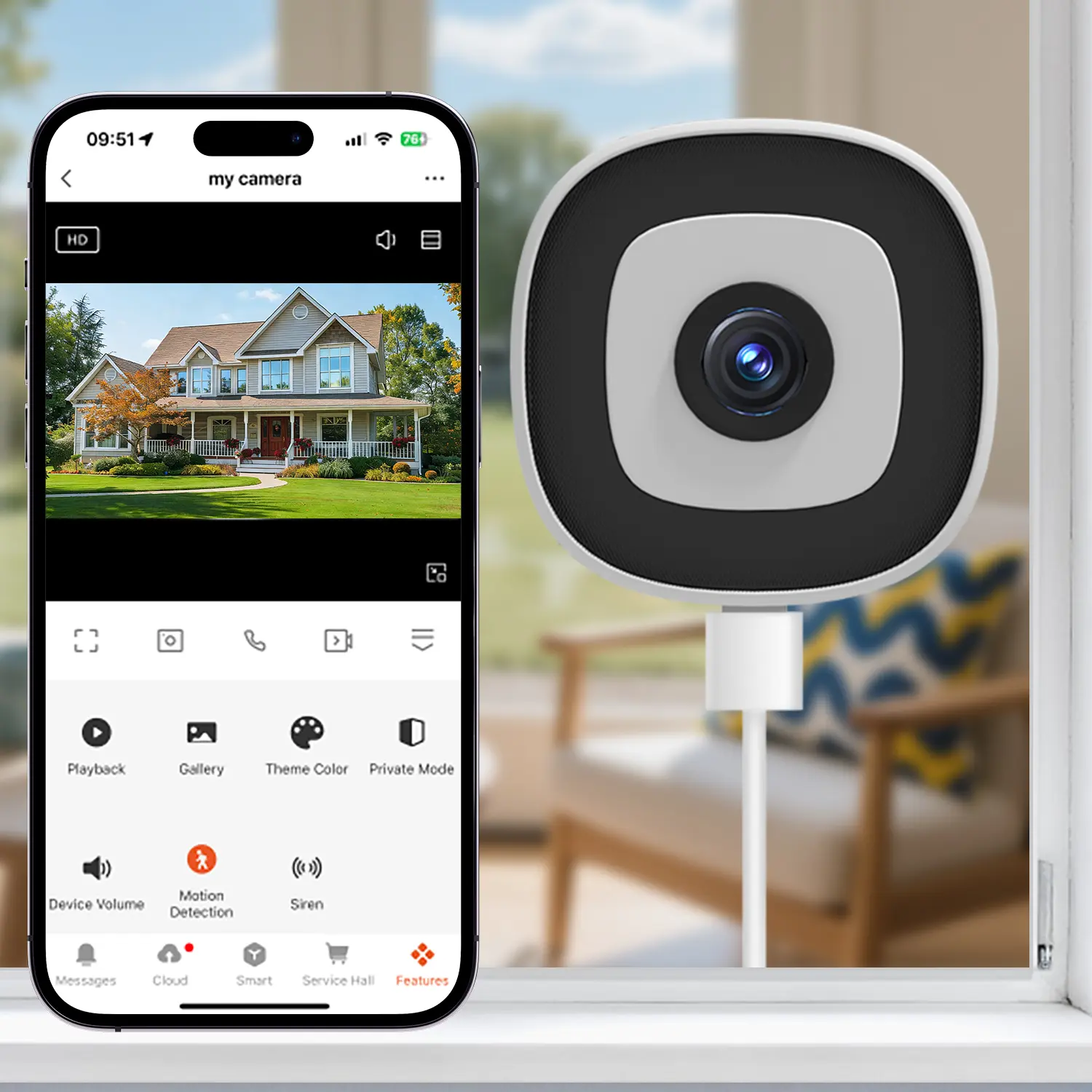 3MP 2K Window Camera,2.4GHz & 5GHz WiFi Indoor Cameras for Home Security with ChroMax Al Color Night Vision,Person & Motion Detection,24/7 Recording,Easy & Quick Install