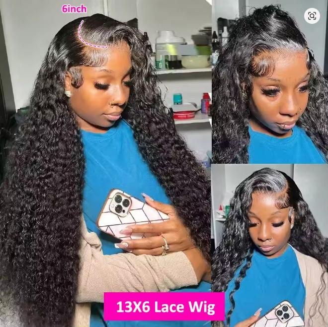Bling Hair Deep Wave Frontal Wig 13x6 Hd Lace Loose Wave Wigs Brazilian Hair Natural Hairline Pre Plucked 30 Inch Gueless Lace Front Human Hair Wig