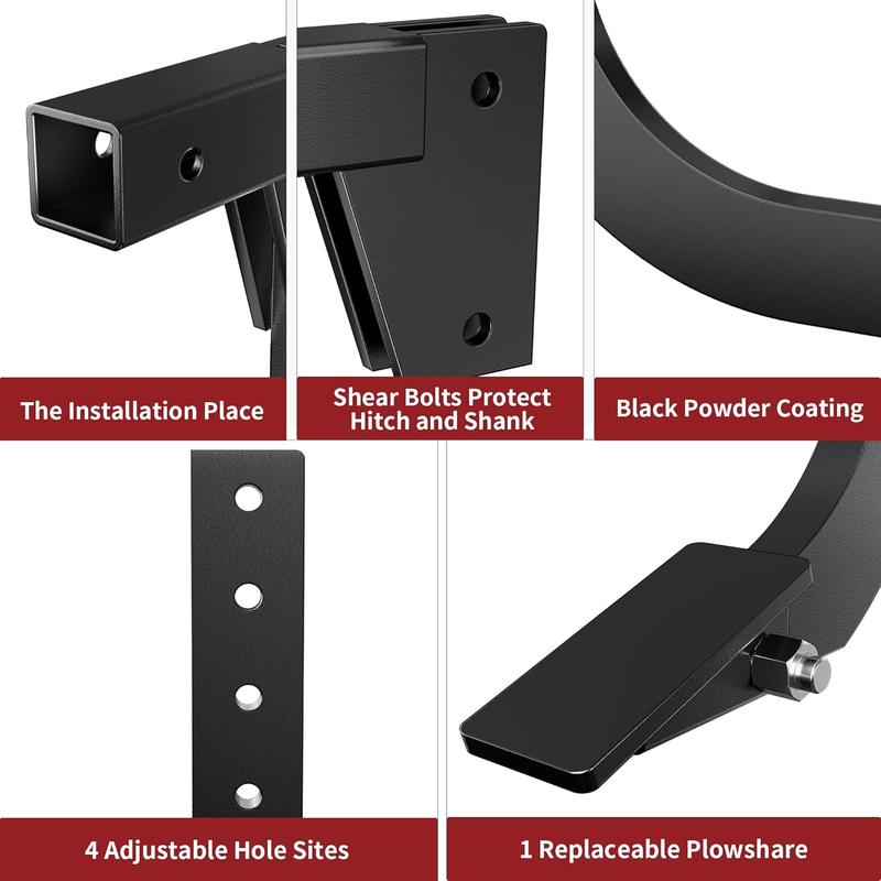 OEDRO 2 in Receiver Hitch Lawn Mounted Ripper Middle Buster Plow for ATVs/UTVs Tractor