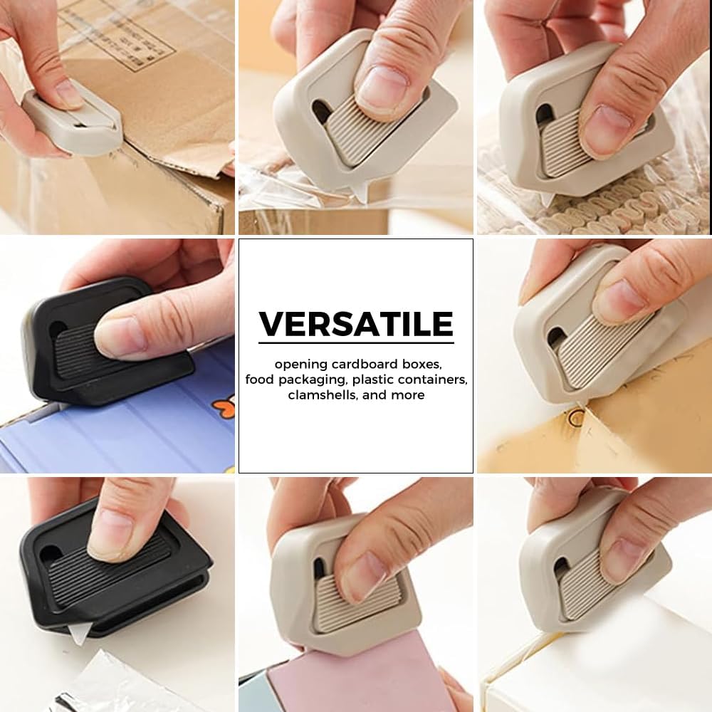 Safety Magnetic Box Cutter with Retractable Ceramic Blade, No Sharp Edge Carton Cutter, Lightweight Package Cutting Tool for Home and Office Use