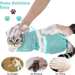 Cat Grooming & Bathing Bag – Multi-functional Adjustable Breathable Restraint Shower Bag, Adjustable Cat Bathing Bag, Multi-purpose Grooming Bag, Pet Bathing Supplies, Dog and Cat Grooming Essentials.