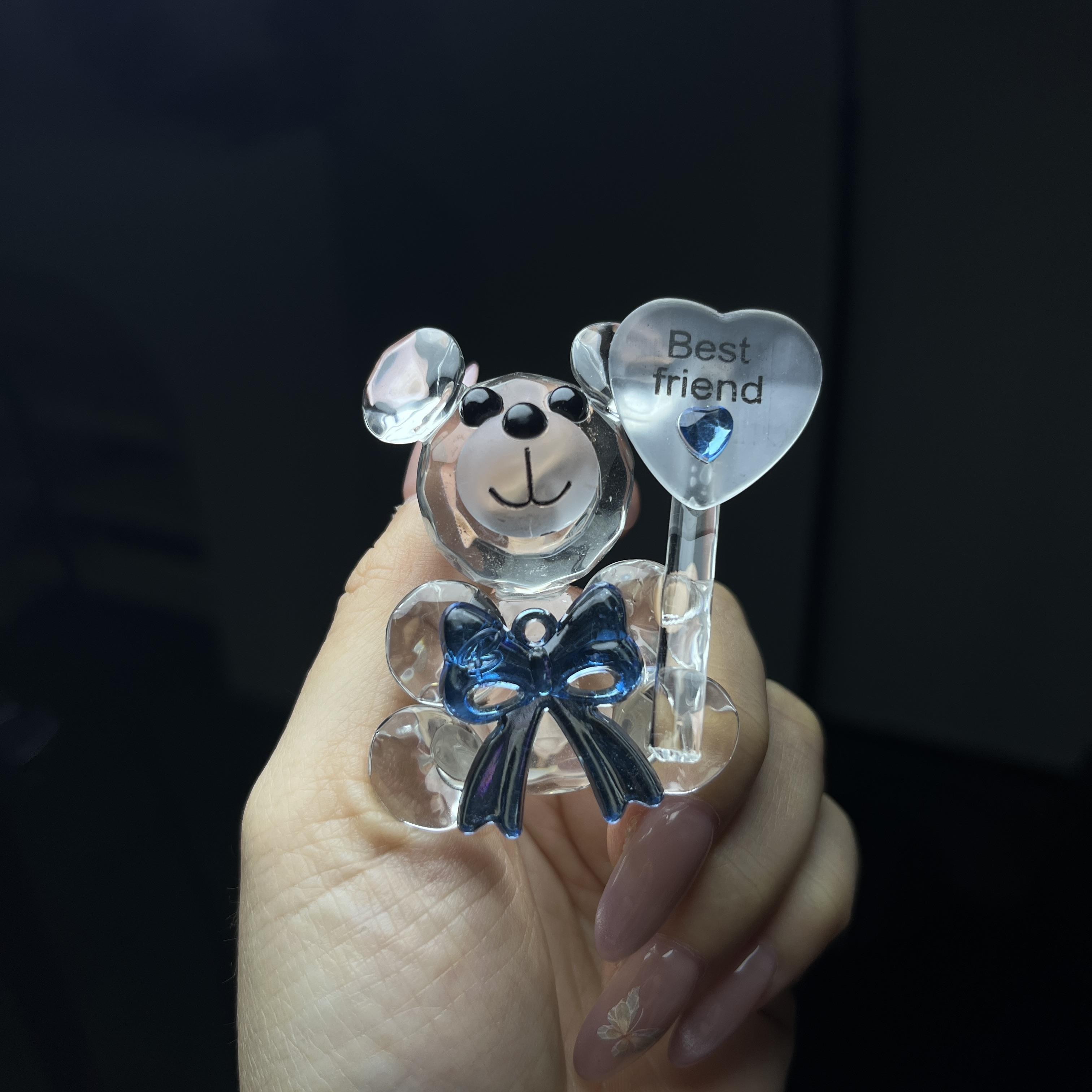 Crystal Bestie Bear Statue- A Sparkling Symbol of True Friendship, Perfect Gift for Your Dearest Friend