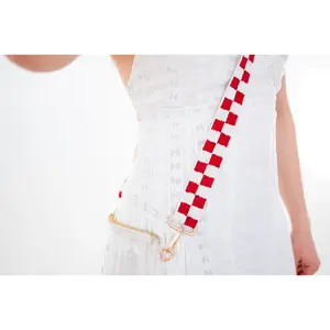 Handmade Beaded Checkered Gameday Custom Purse Strap | Bag for Clear Stadium Bags | Oklahoma Sooners | Boomer | OU I Bama