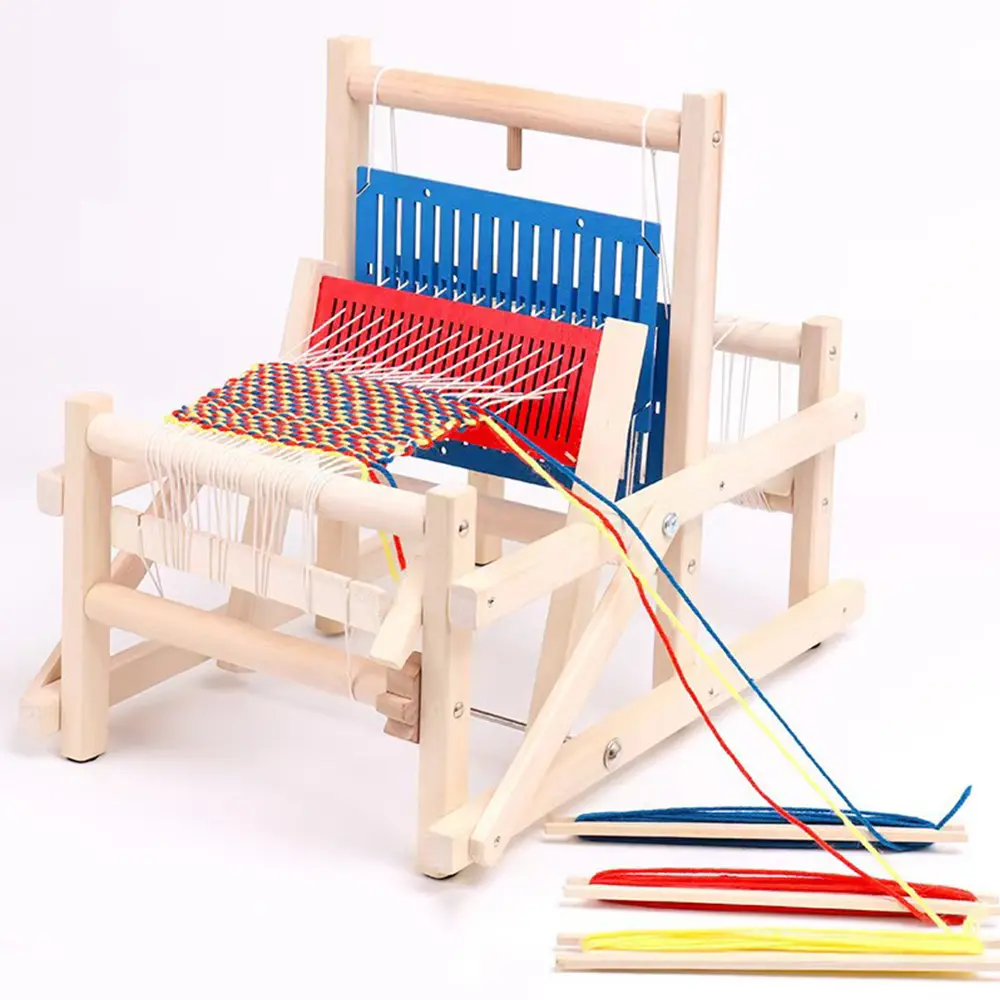 Wooden Multi-Craft Weaving Loom,Wooden Spinning Loom,DIY Handcrafted Knitting Weaving Machine for Adult,Educational Intellectual Craft,Ideal for DIY Projects