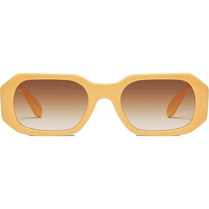 QUAY AUSTRALIA Hyped Up Geometric 1990s Retro 80s Style UV-Protective Sunglasses for Men & Women, Sunflower, Retro 80S Men's Sunglasses