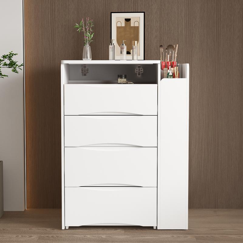 FUFU&GAGA 4 Types Makeup Vanity Desk with 3-Lights Mirror and Drawers for Makeup Equipped with Stool