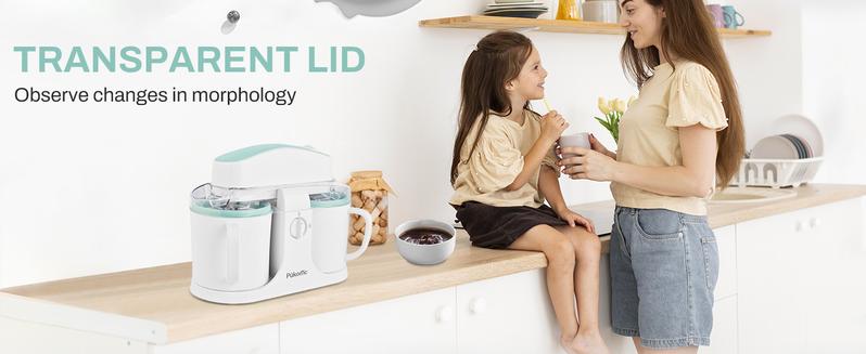 Pukomc Ice Cream Maker Machine for Home Use, with Two Ice Cream Bowls,Simple Operation and Easy to Clean,White Green