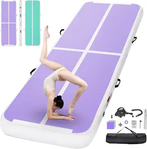 FBsport Gymnastics Air Mat  10FT/13FT/16FT Tumble Track Tumbling Mat 4‘’ Inflatable Floor Mats with Air Pump Roller for Home Use/Tumble/Gym/Training/Cheerleading/Parkour/Beach