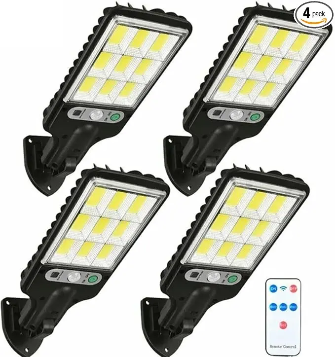 【SummerVibes】Solar Outdoor Motion Sensor Wall Lights, 2/4-Pack 108COB LED 6000 Lumens Automatic Solar-Powered Lamp, IP65 Water Resistant with Remote Control, High-Impact ABS Durable Security Light for Garden, Front Door, Solar Outdoor Lights