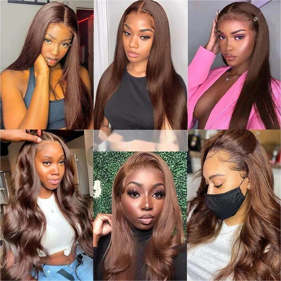 [NEW IN] Hot Star Super Deal #4 Ginger Brown Colored Body Wave and Straight 13x6 HD Transparent Lace Frontal Human 180% Desnity Hair Wigs