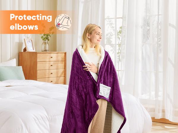 Greenoak Heated Blanket Electric Throw 50"X60", Heating Blanket with 10 Heat Levels 8 Hours Auto-Off,Fleece Soft Christmas Blanket,Gifts for Grandma Seniors Mom