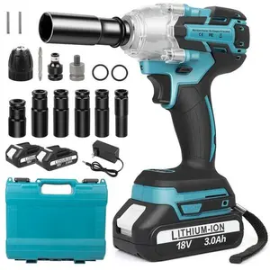 High Efficiency Cordless Impact Wrench 1/2 Inch with Li-ion Battery Powerful Electric Gun for Fast Automotive Repair and Maintenance