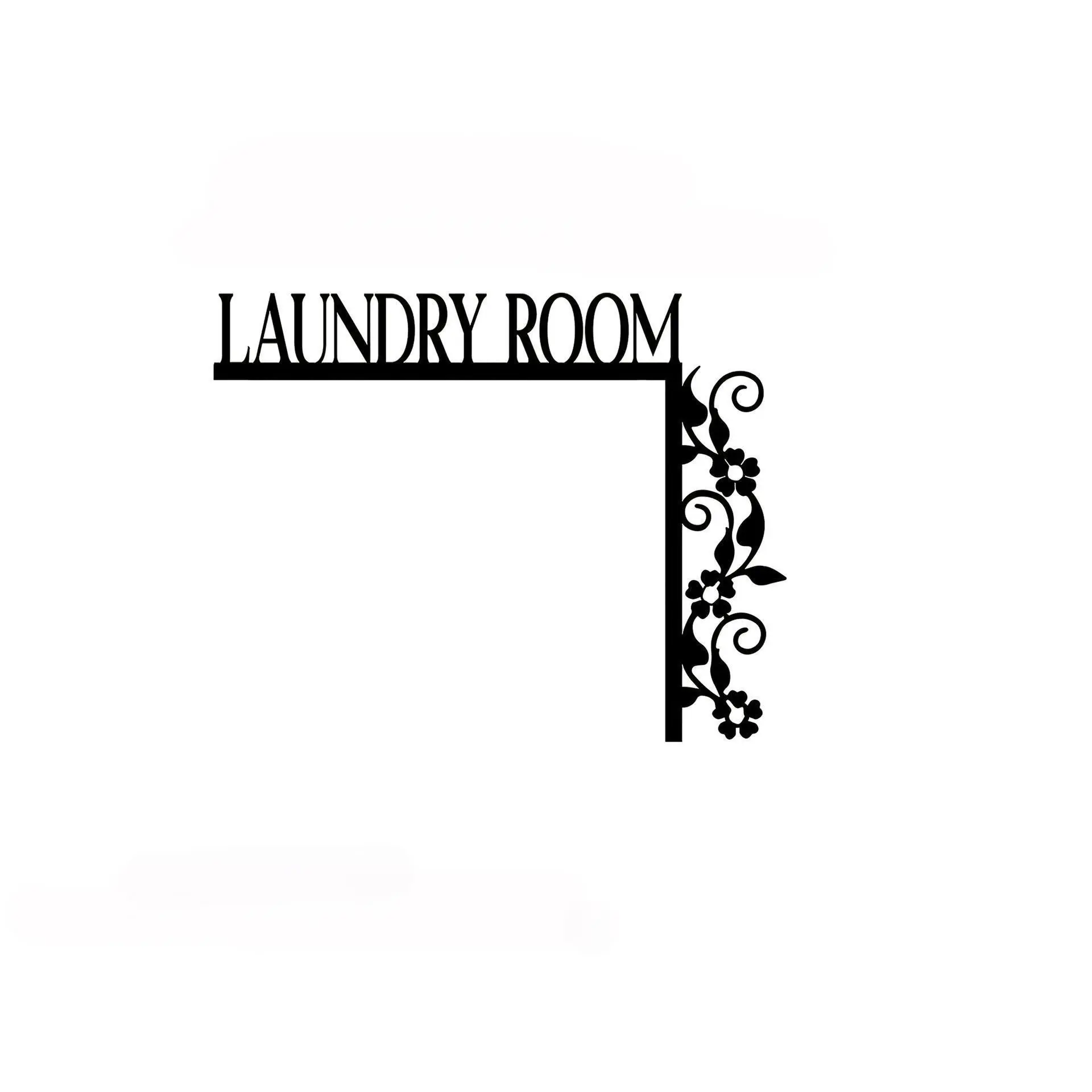 Elegant Metal Bathroom Decorative Door Sign, Plaque Sign, Wall-Mounted Iron Art Decor Plate, Floral Design, Ideal for Home Interior Decoration, House Decor, Home Decor Products