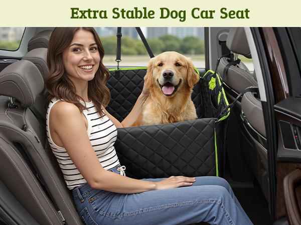 Pecute Pet Car Seat Cover Waterproof Dog Backseat Hammock with Mesh Window & Storage Pocket, 600D Non-Slip for Car/Truck, Easy to Install Washable