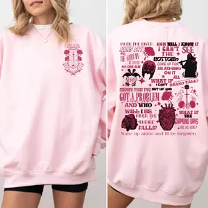 Lyrics Damocles Sleep Token Shirt, Vintage Sleep Token Album 2 Sides Pink Color Design Sweatshirt, T-Shirt, Hoodie, Full Size Full Color