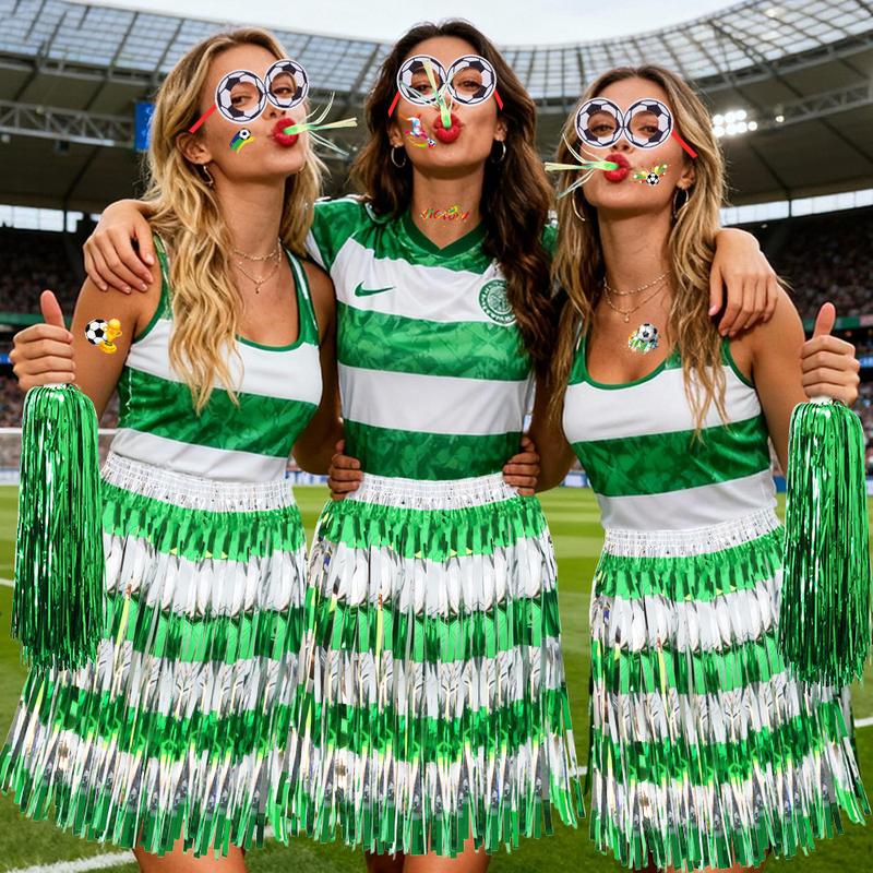 2026 World Cup Fan Gear Set Handheld Stick Whistle Cheerleader Skirt Eye Props Raincoat Fun Props for Fans Complete Set for Football Matches
