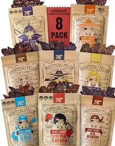 Premium Jerky Protein Pack - 8 Meat Snacks, High-Protein & Gluten-Free by Righteous Felon