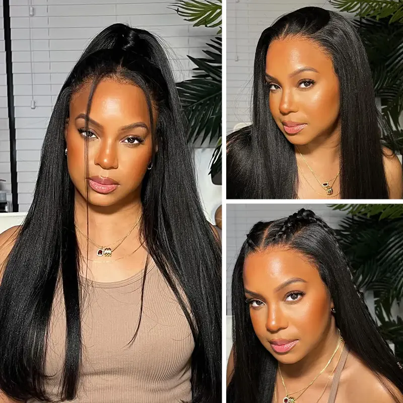 [New Arrival] ISEE HAIR M-Cap 9x6 Wear Go Yaki Straight & Kinky Straight Glueless Wig Pre Bleached Tiny Knots HD Lace Wig for Natural Look #ISEECrochetNewArrivals #SummerVibes,summerwins