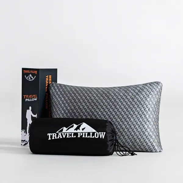【Small Shredded Memory Foam Pillow】Your All-in-One Travel & Camping Pillow — Medium Firm Support, Breathable Cover, Perfect for Backpacking, Hiking, Flights & Road Trips!