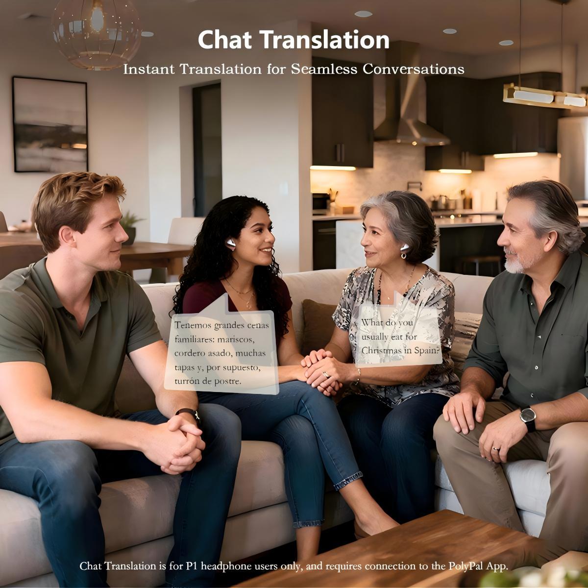 PolyPal P1 All-in-One AI Translation Earbuds, Real-Time 138 Language Translator, Bluetooth Wireless Headphones for Travel, Meetings, Study, Daily Communication, Music and Calls