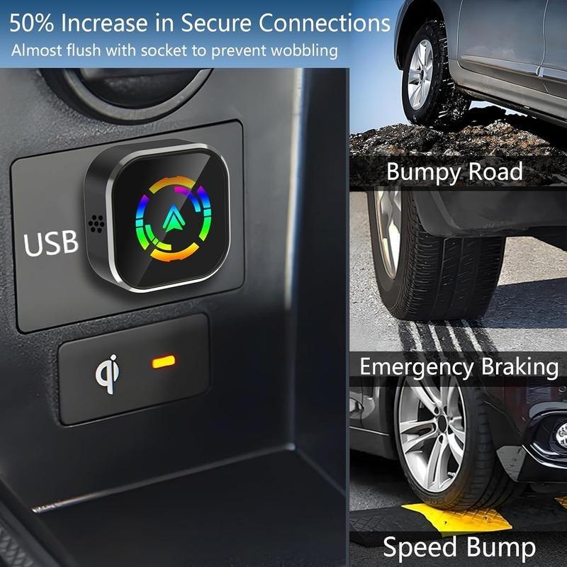 Wireless CarPlay Adapter for iPhone and Android, Bluetooth CarPlay USB C Plug and Play, CarPlay Adapter for Older Cars, Wireless Connection for Easy Driving