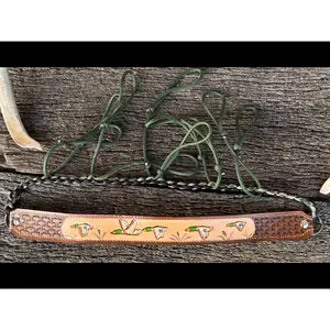 Hand Tooled Leather Duck Call Holder with Para Cord.