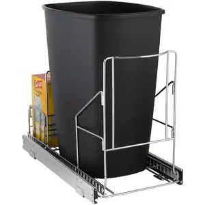 Pull Out Trash Can Under Cabinet with Garbage Bag Storage- Trash Can Not Included