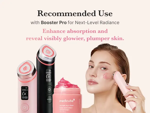 Product Introduction of [medicube] 310M Celebrity Glass Skin DuoㅣBooster Pro Korea's No.1 Glass Glow Device + Collagen Jelly Cream OR Deep Vita C Cream 9