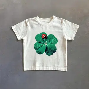 Vintage Ladybug Graphic Baby Tee, Cottagecore Lucky Clover Gift, Botanical Garden Shirt, Entomology Gift, Fairycore 90s Tee, Bug Lover Shirt