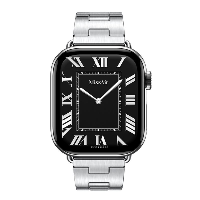 MISSAIR Hallo Band 316L Stainless Steel Women's Brushed Matte Watch Band, Compatible with Apple Watch Series 1–11, SE & Ultra (38mm-49mm)